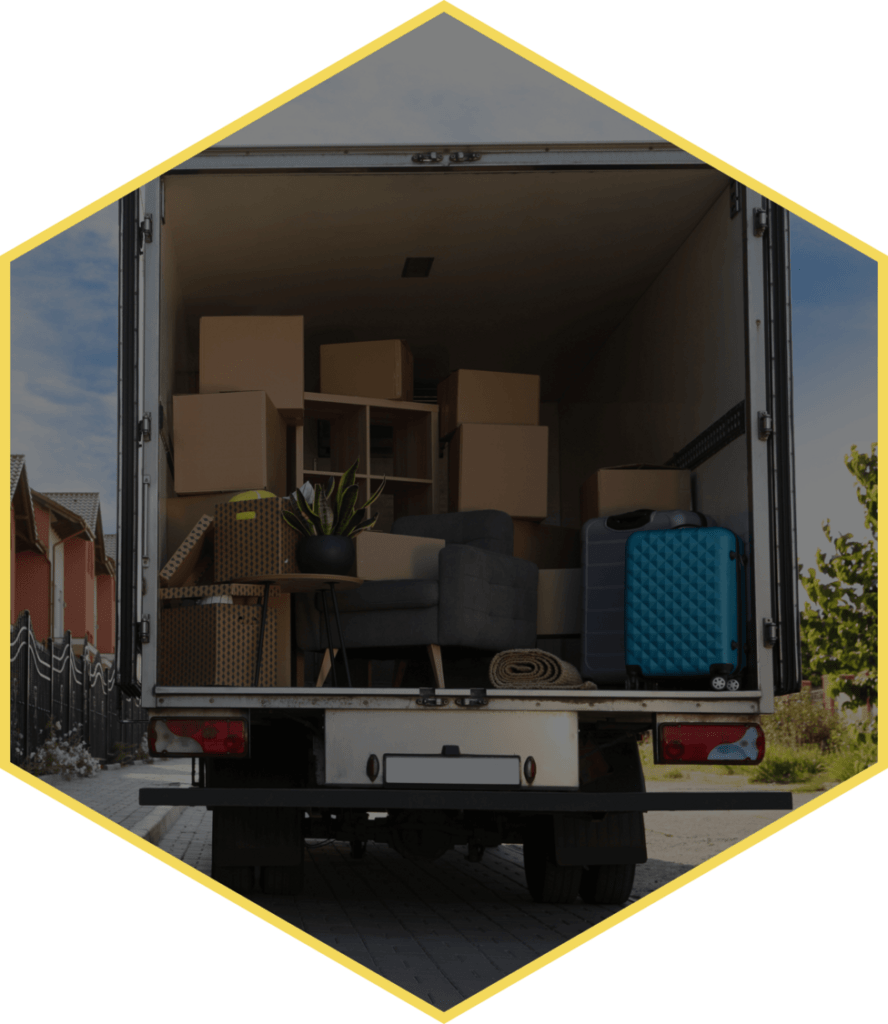 Umzugs LKW Icon Hexagon PNG