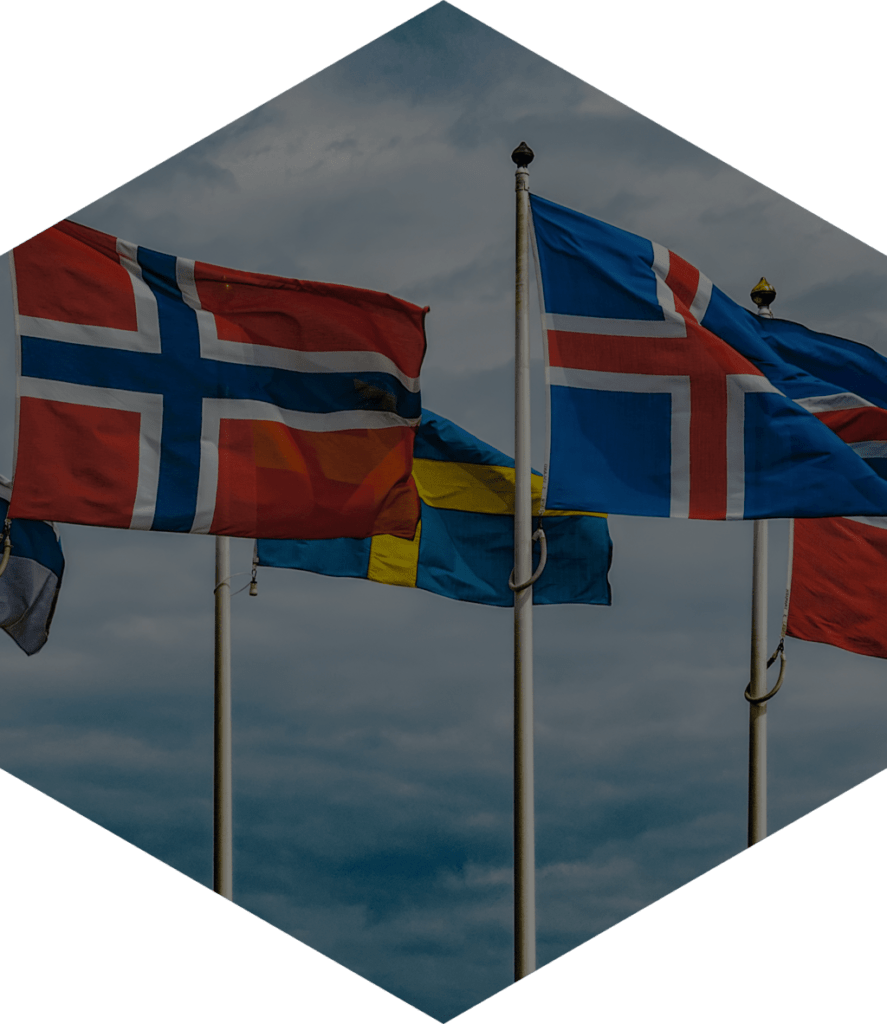 Skandinavische Flaggen Hexagon PNG